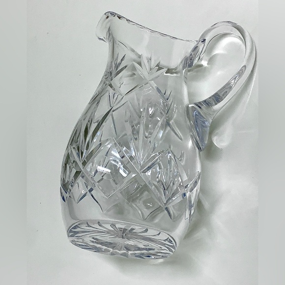 Brand New Vintage Unused Leaded Deep Cut Crystal Starburst Pattern Jug Pitcher - Picture 10 of 16